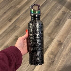Disney Cars Land Black and Silver Water Bottle